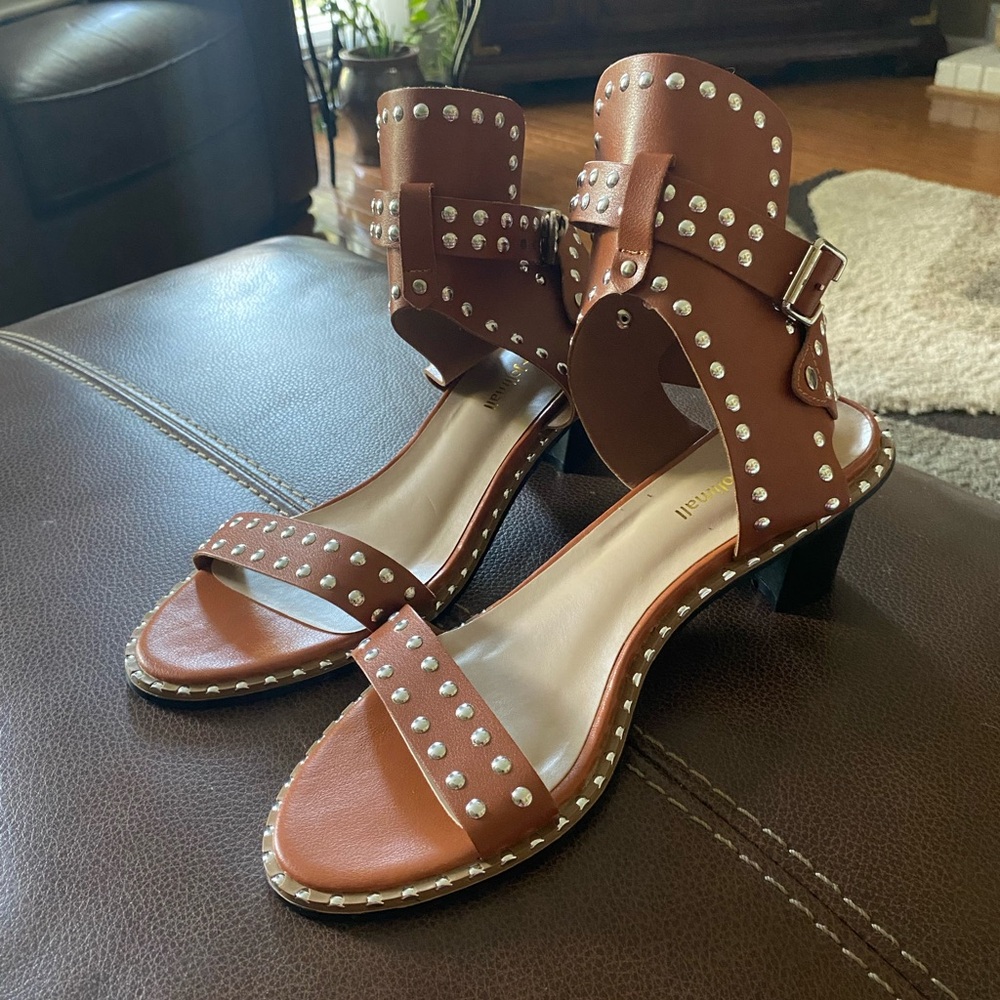 Chic Brown Heels with Studded Accents